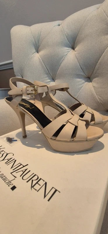Yves Saint Laurent Tribute Heels in Nude
