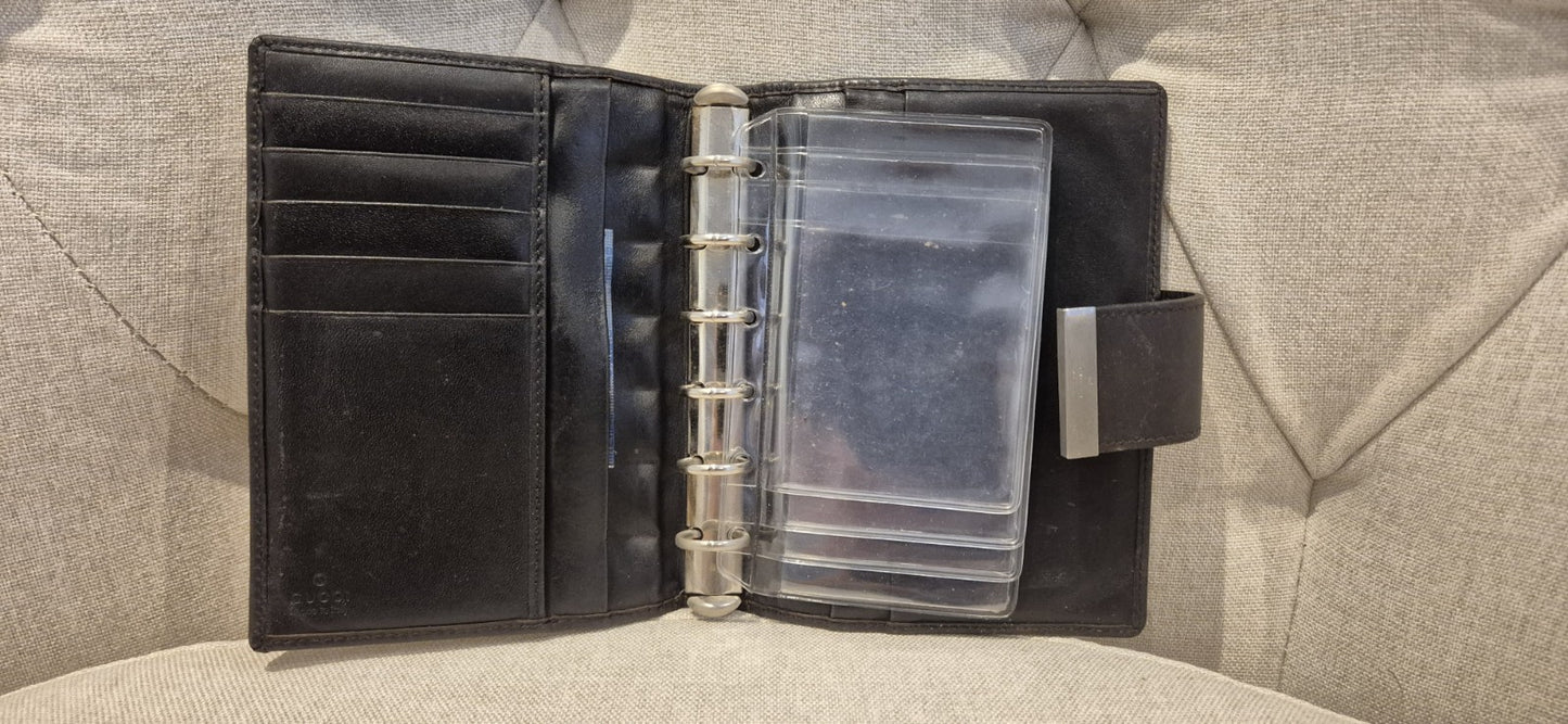 GucciBeige/Ebony GG Canvas Small Agenda Notebook