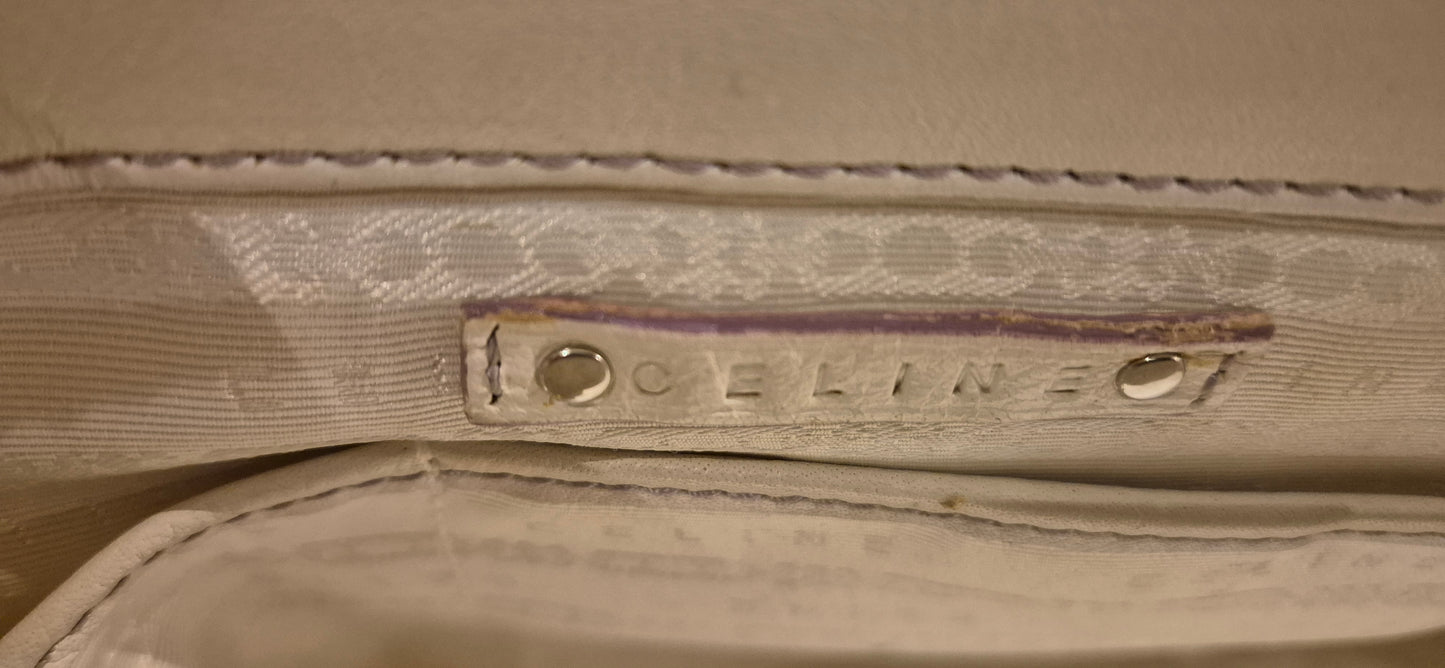 Celine White Leather Boogie Tote