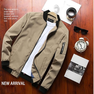 Spring New Men's Bomber Zipper Jacket Male Casual Streetwear Hip Hop Slim Fit Pilot Coat Men Clothing Plus Size 4XL,TA214