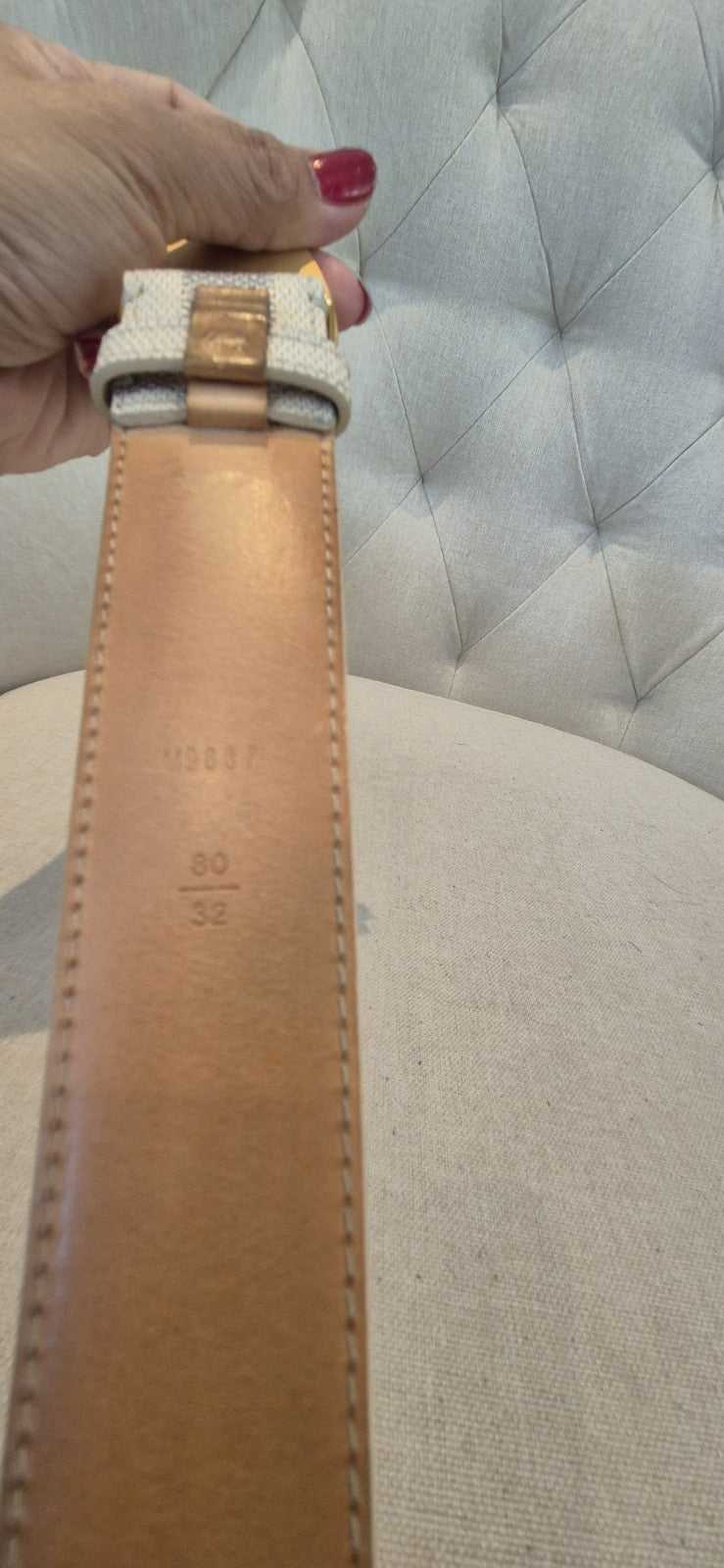 Louis Vuitton Damier Azur Voyage Inventeur Belt  80/32