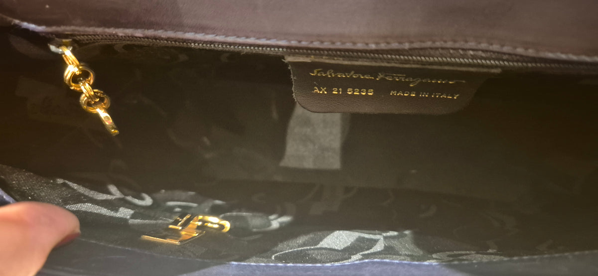Salvatore Ferragamo Double Gancini Leather Crossbody Bag Pre-owned