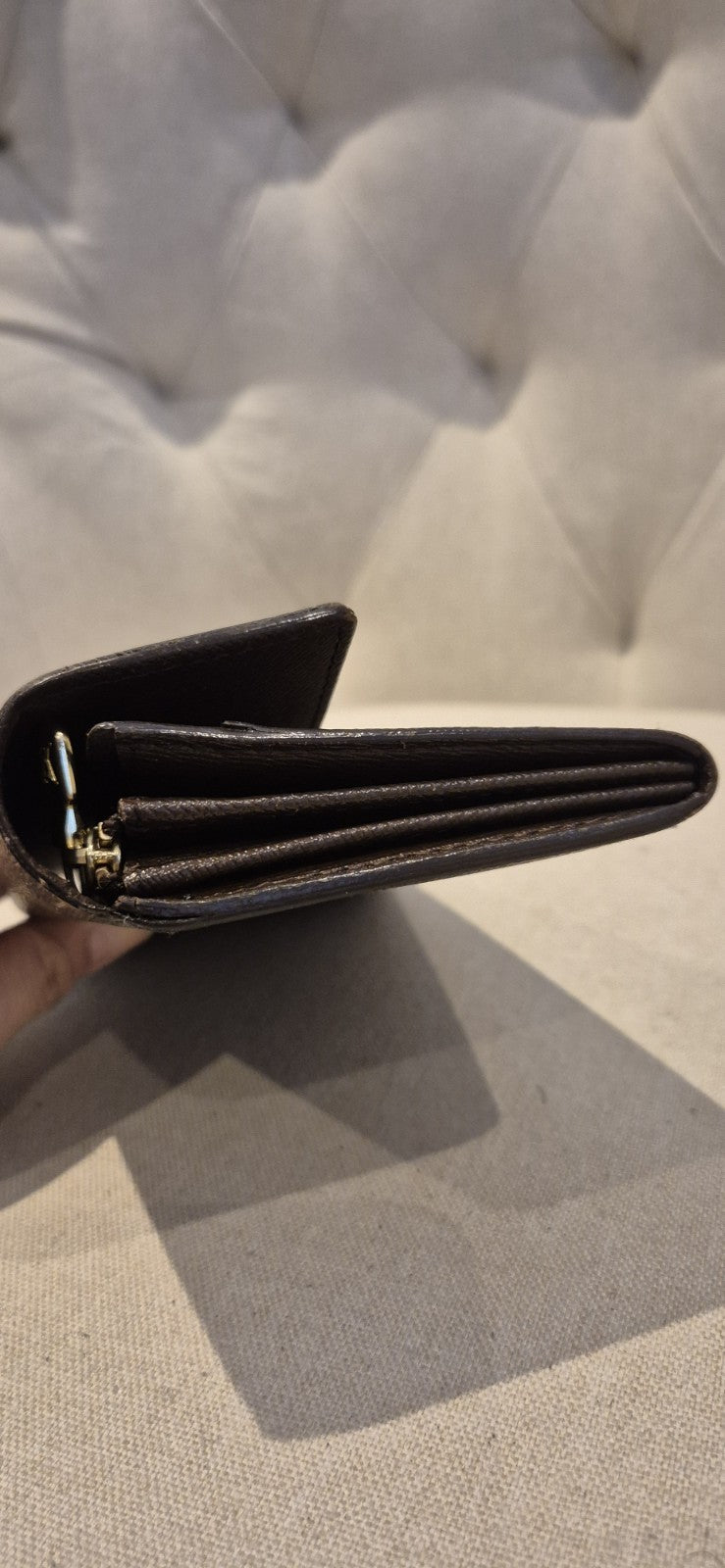 Louis Vuitton Damier Portefeuille Sarah Long Wallet N63209 Ebene Women's