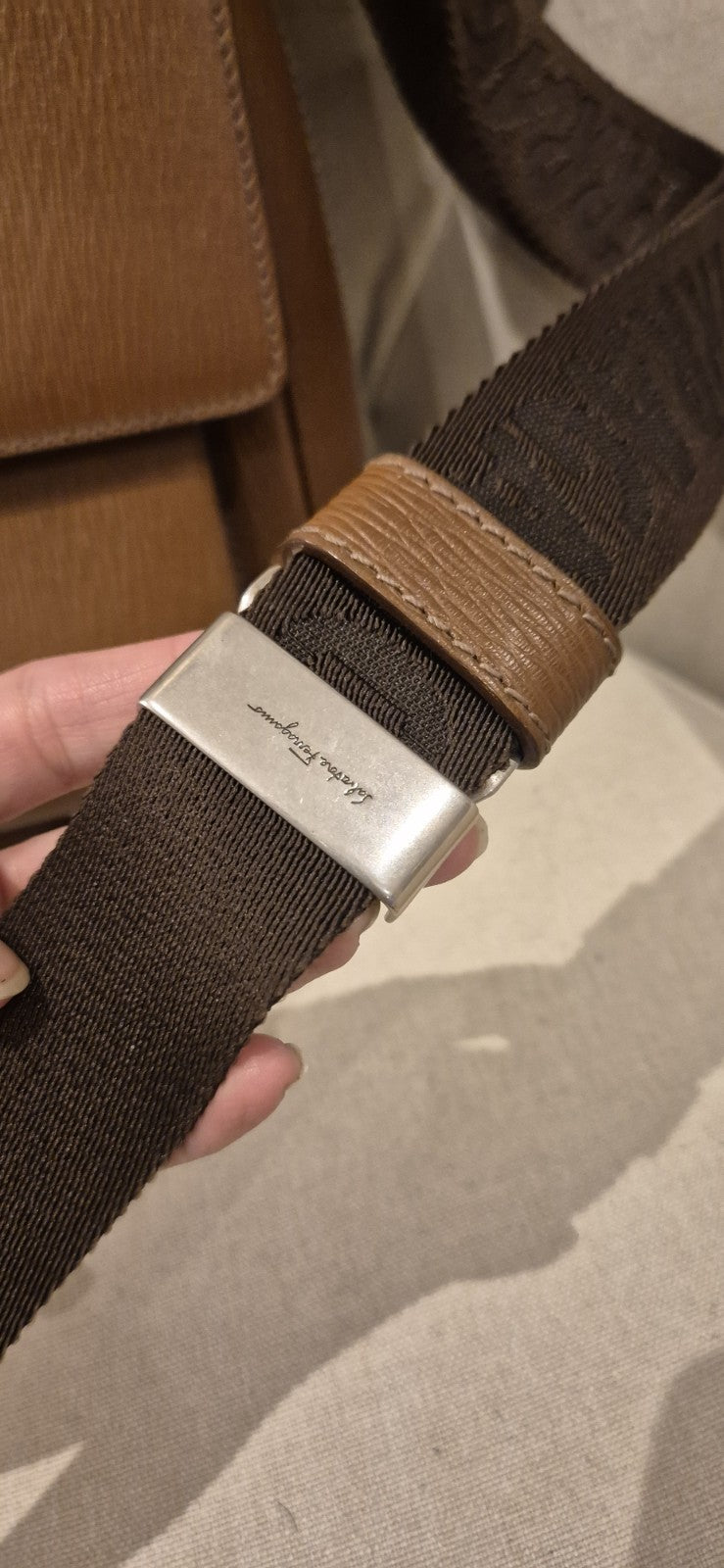 Salvatorre Ferragamo Mens Sling/crossbody Bag Brown Leather