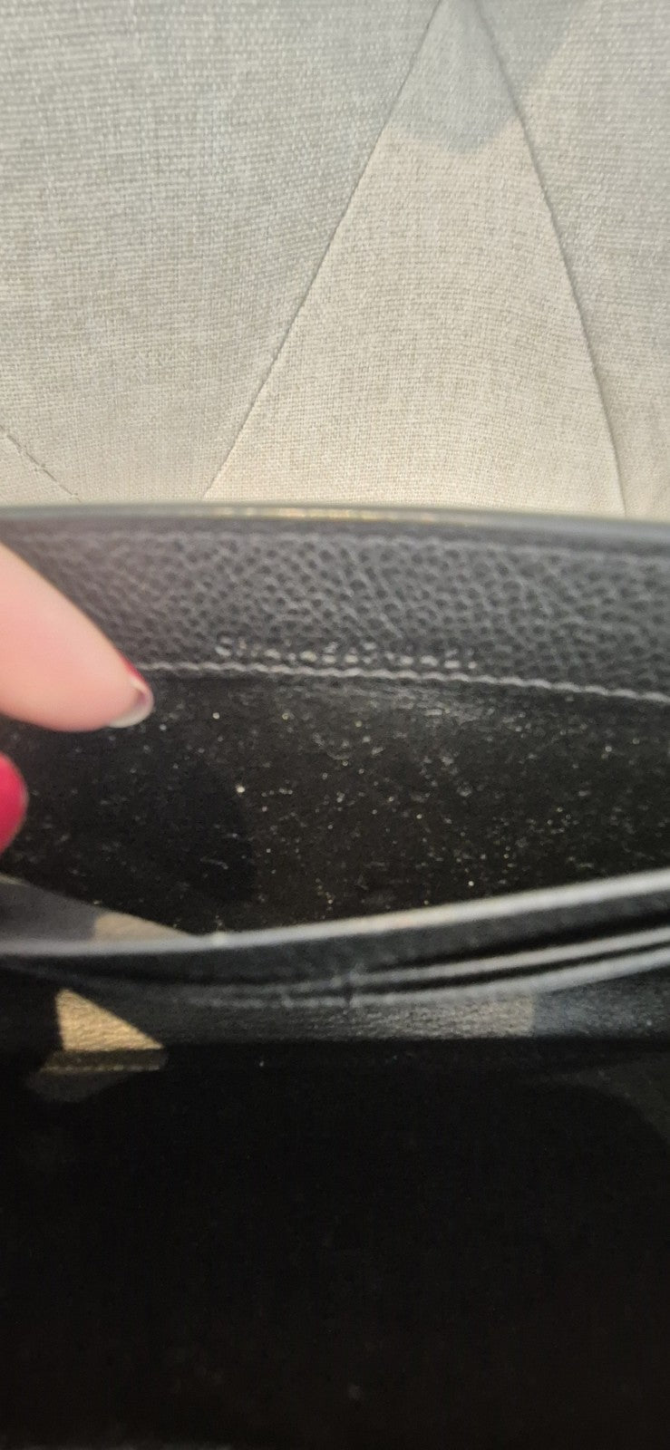Saint Laurent (YSL) Monogram Grain de Poudre Wallet With Unbranded Chain