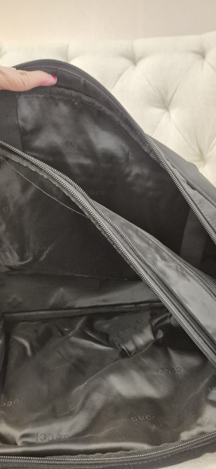 Gucci Black Nylon and Leather Boston Travel Bag with Shoulder Strap