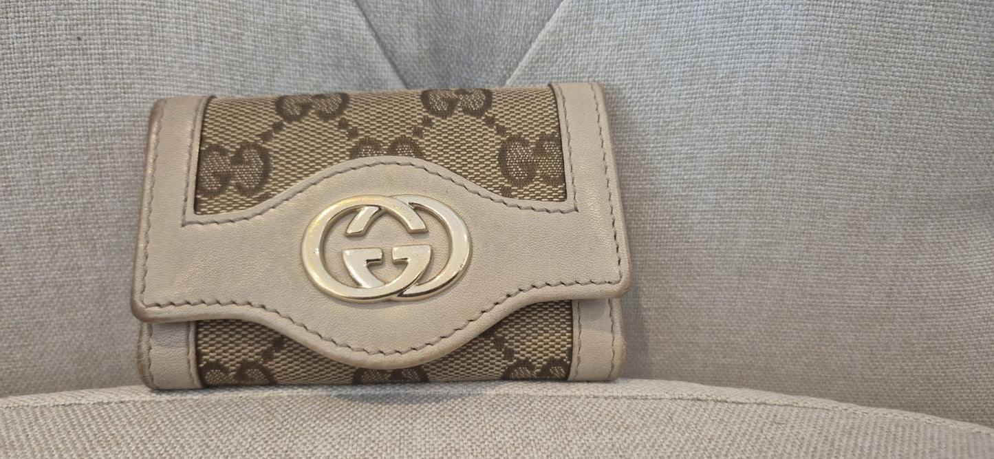 Gucci GG Canvas Interlocking G 6-Ring Key Case Vintage