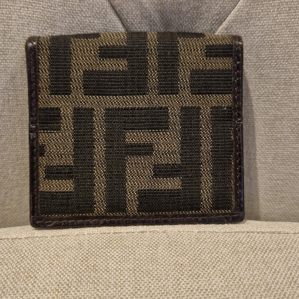 Fendi Zukka Small Coin Purse Women's Leather Wallet
