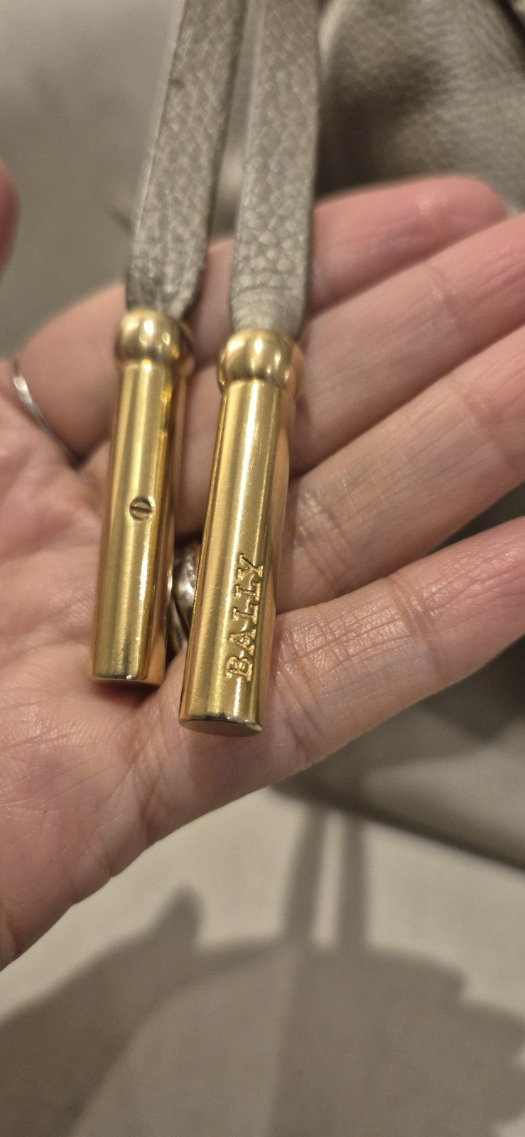 Bally Metallic Leather Logo Charm Hobo Tote Womens Bag