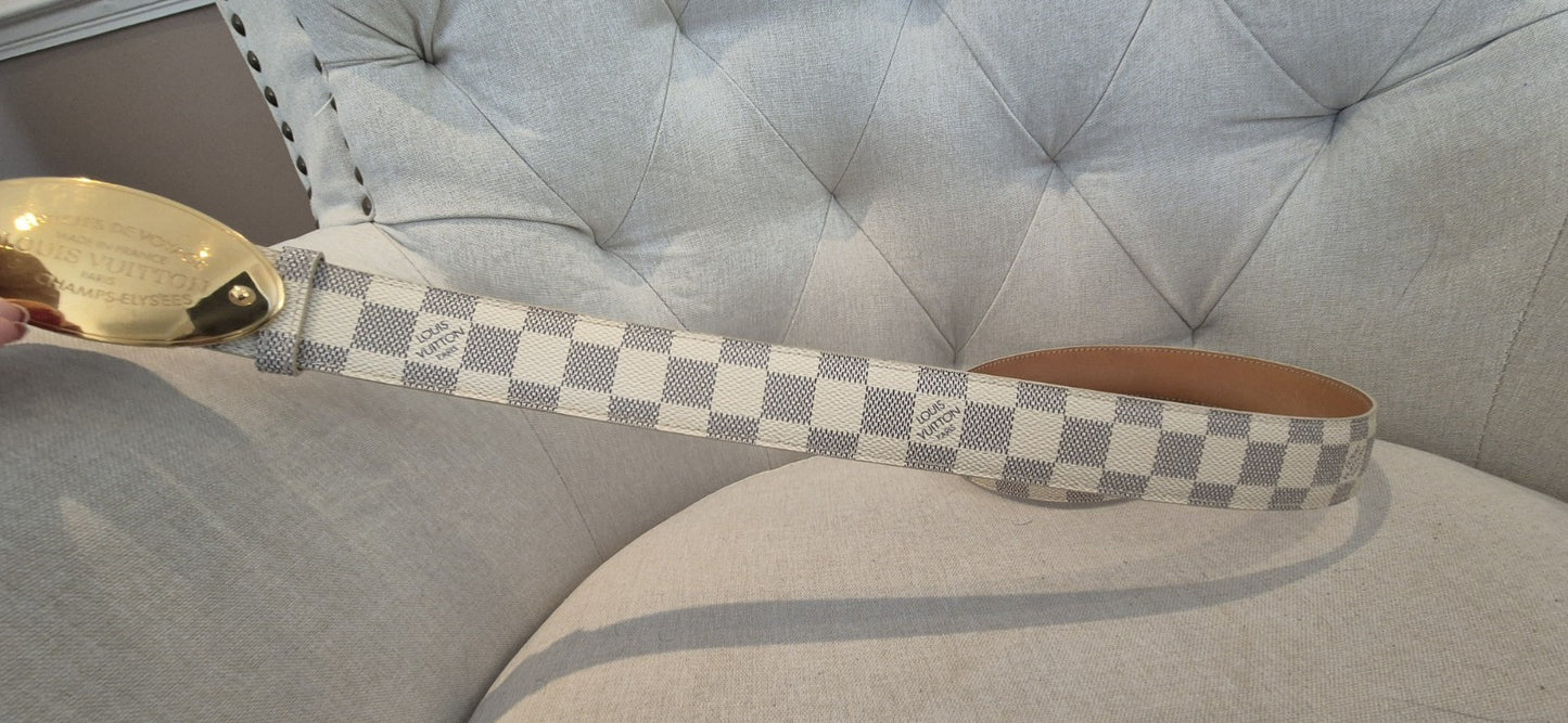 Louis Vuitton Damier Azur Voyage Inventeur Belt  80/32