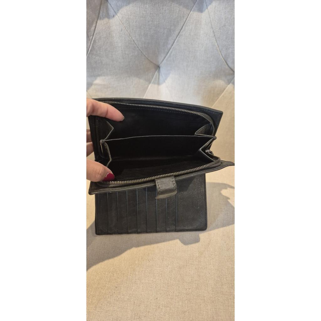 Bottega Veneta Black Leather agenda/purse Pre-owned