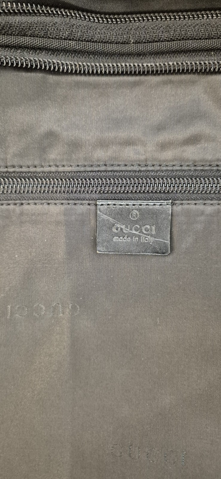 Gucci Black Nylon and Leather Boston Travel Bag with Shoulder Strap