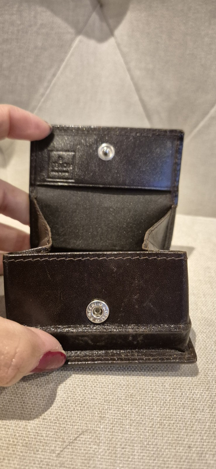 Fendi Zukka Small Coin Purse Women's Leather Wallet
