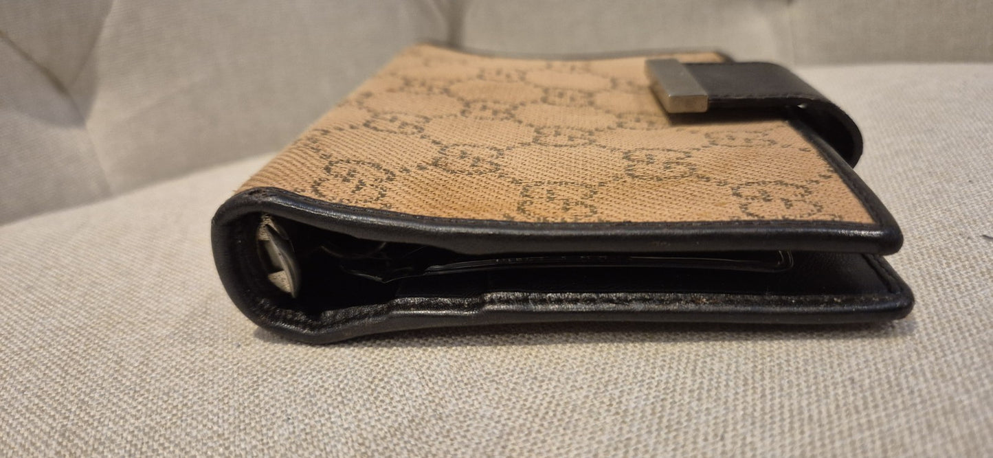 GucciBeige/Ebony GG Canvas Small Agenda Notebook