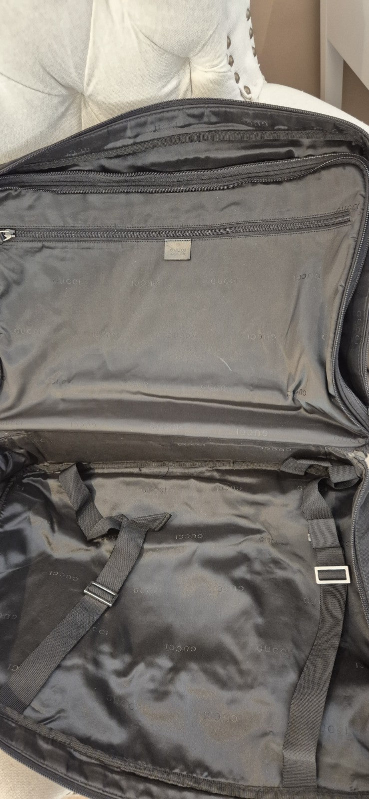 Gucci Black Nylon and Leather Boston Travel Bag with Shoulder Strap