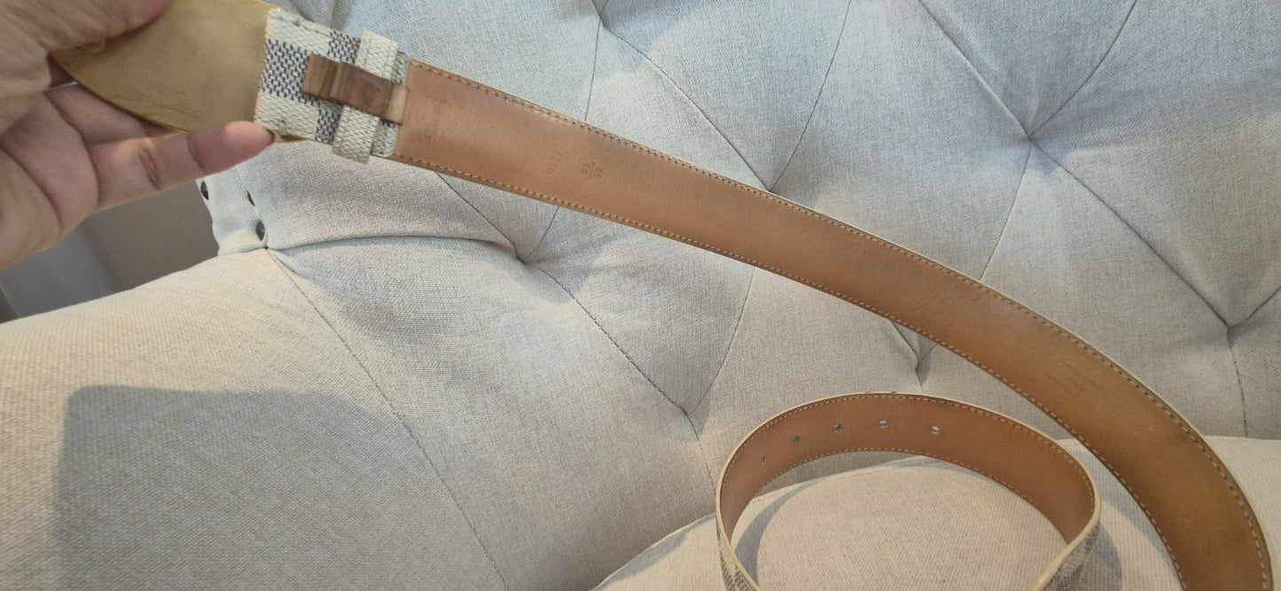 Louis Vuitton Damier Azur Voyage Inventeur Belt  80/32