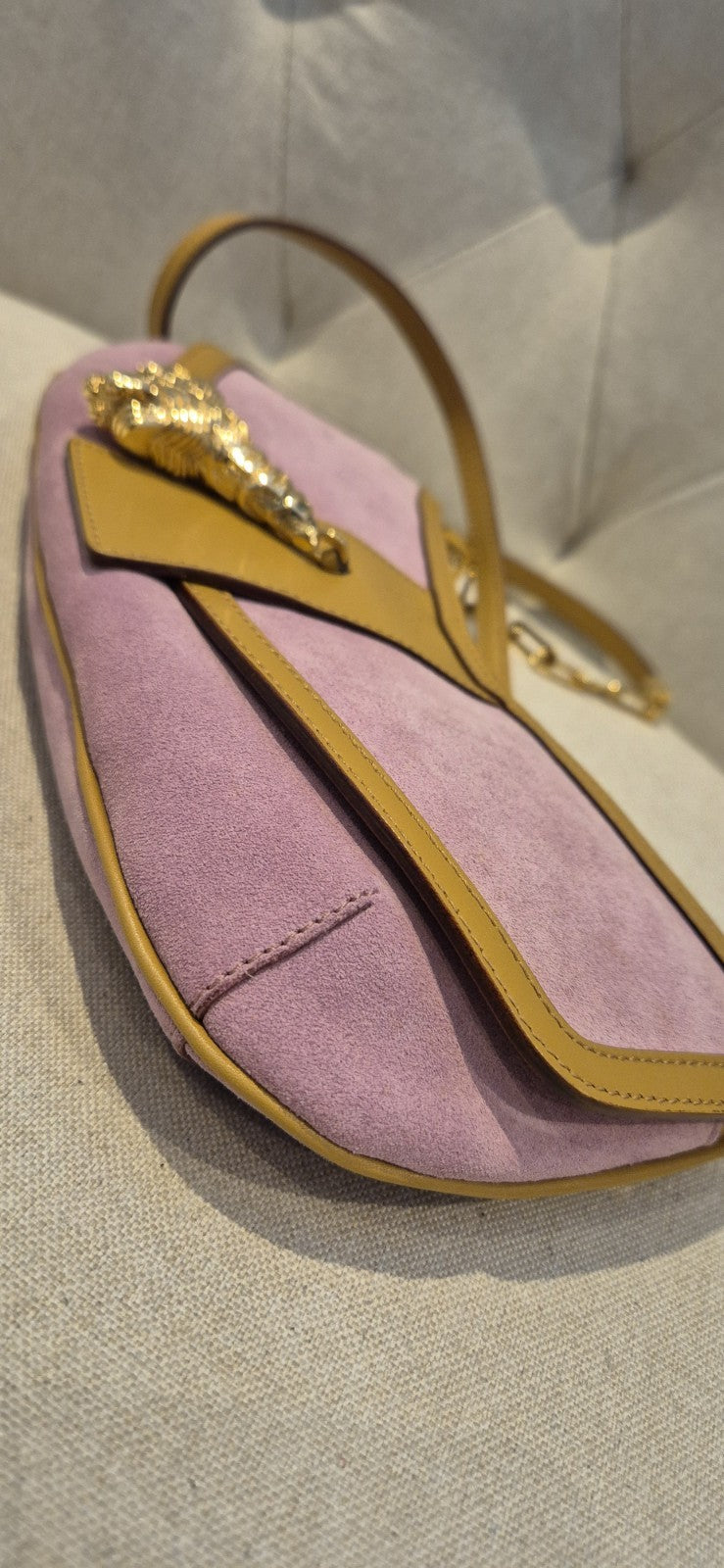 Gucci Unicorn Tom Ford Era Pink Suede Sling Bag Lion Head Rare Y2K