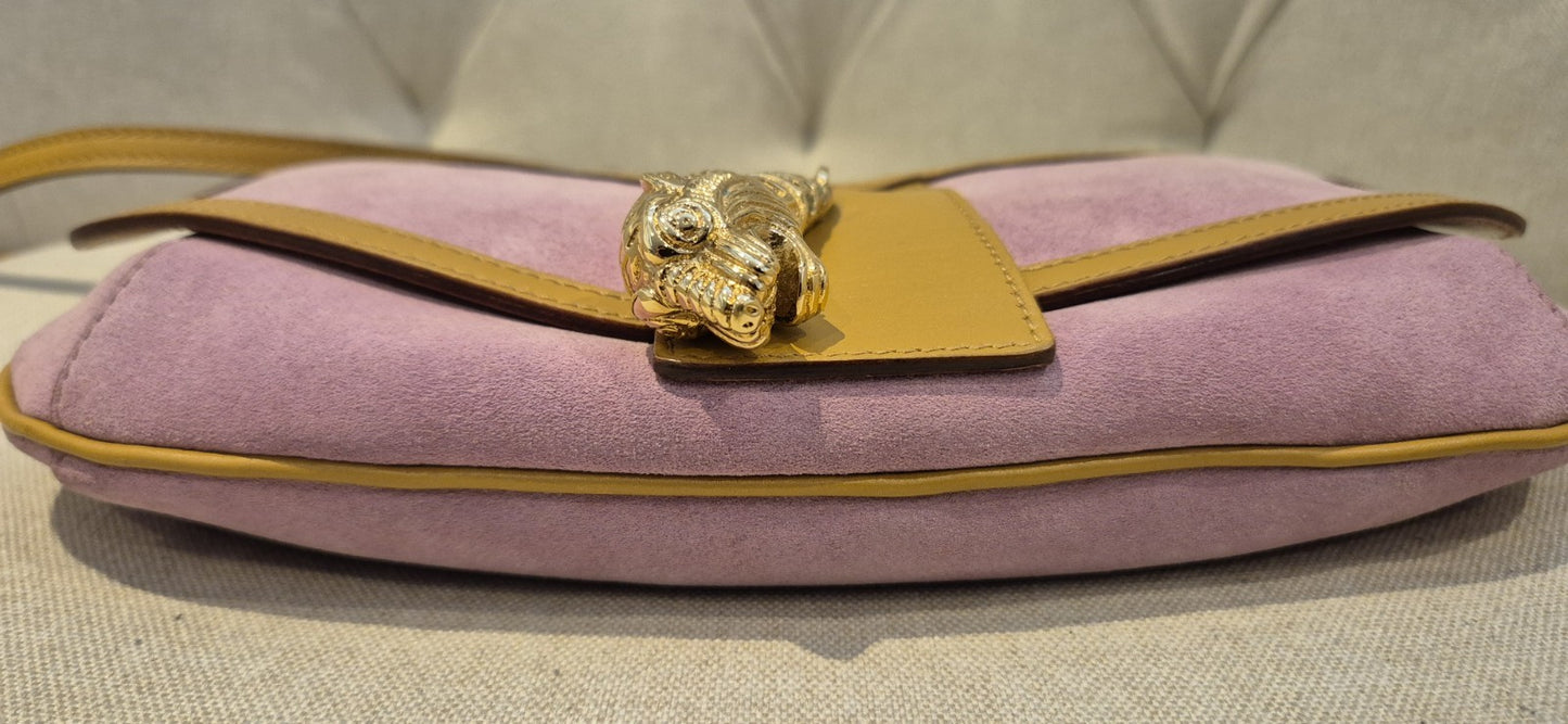 Gucci Unicorn Tom Ford Era Pink Suede Sling Bag Lion Head Rare Y2K