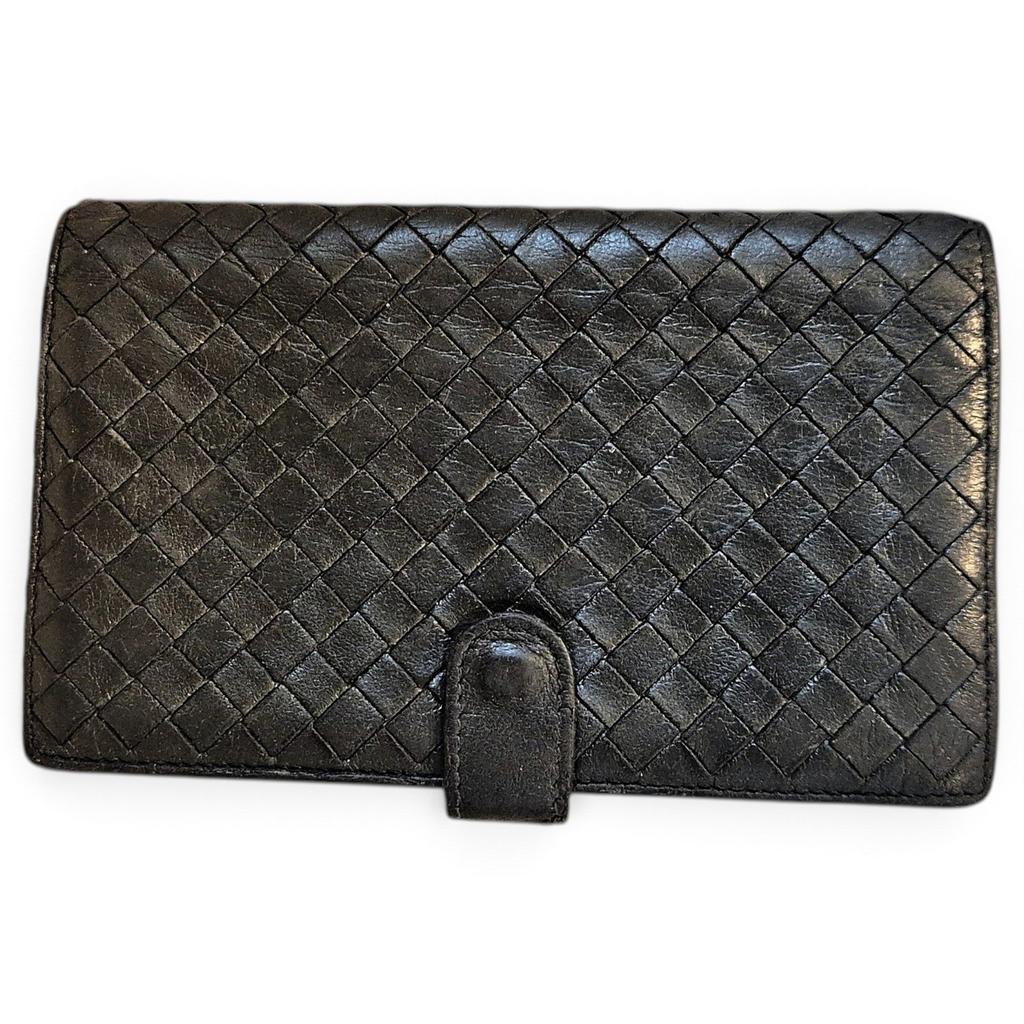 Bottega Veneta Black Leather agenda/purse Pre-owned