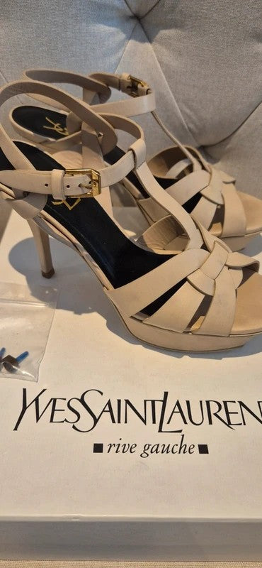 Yves Saint Laurent Tribute Heels in Nude