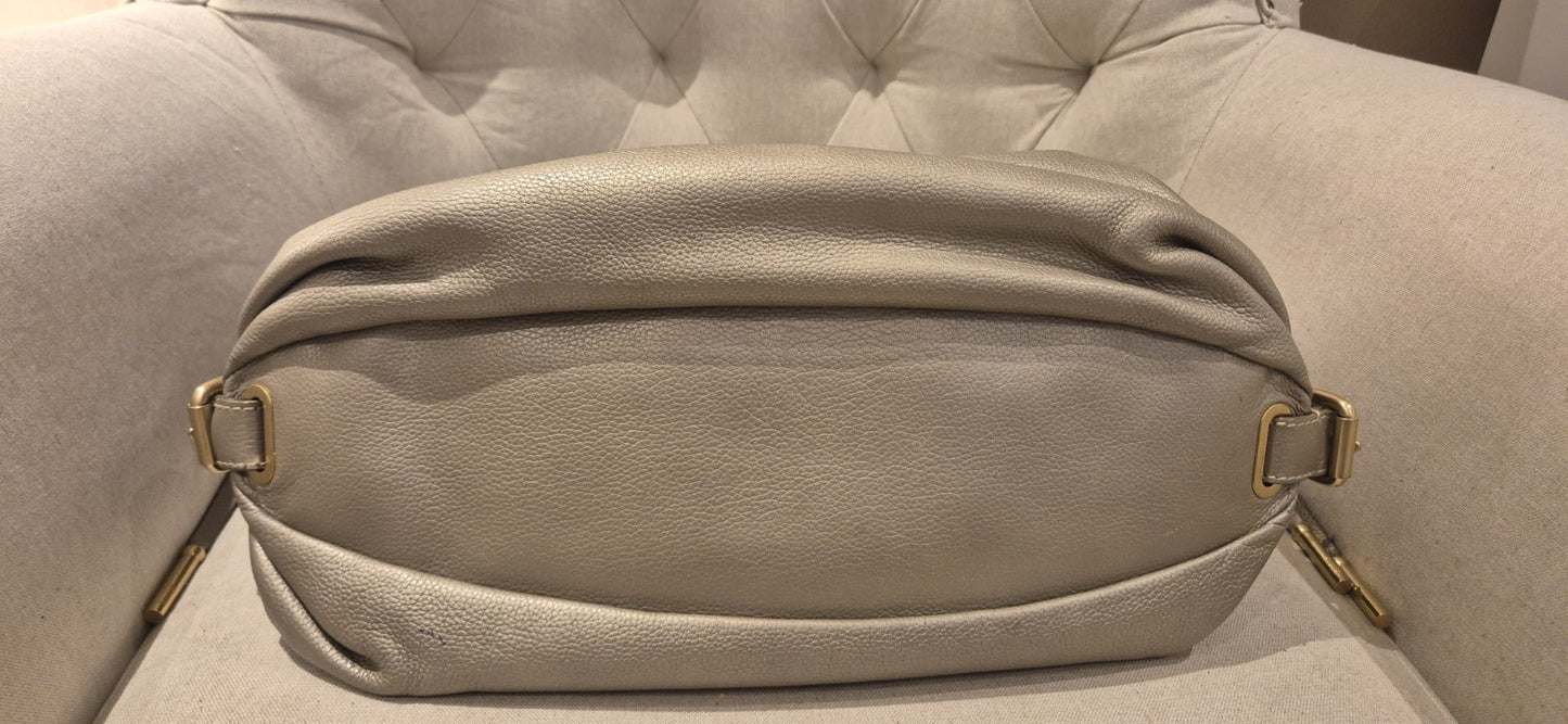 Bally Metallic Leather Logo Charm Hobo Tote Womens Bag