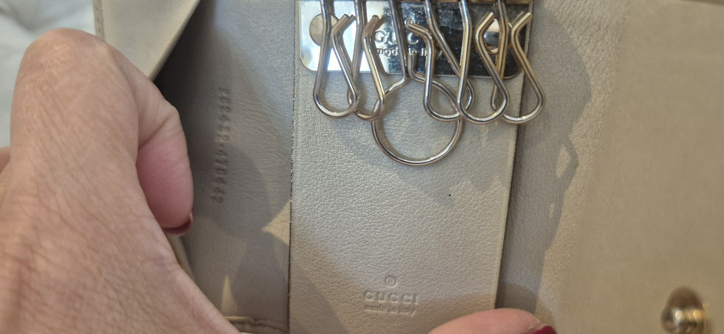 Gucci GG Canvas Interlocking G 6-Ring Key Case Vintage