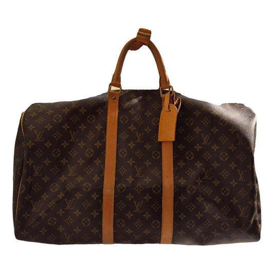Keepall leather travel bag