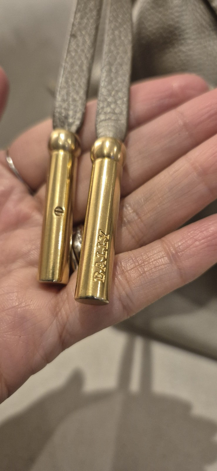 Bally Metallic Leather Logo Charm Hobo Tote Womens Bag