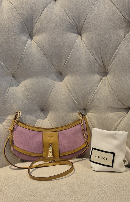 Gucci Unicorn Tom Ford Era Pink Suede Sling Bag Lion Head Rare Y2K