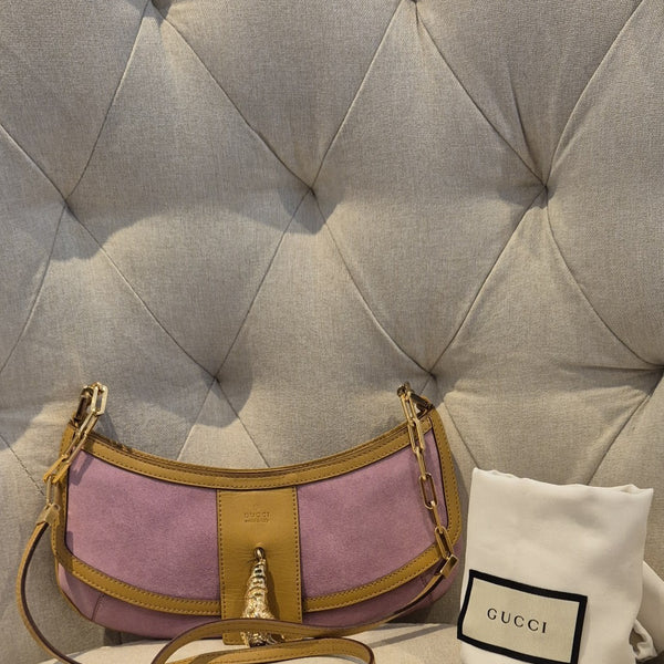 Gucci Unicorn Tom Ford Era Pink Suede Sling Bag Lion Head Rare Y2K