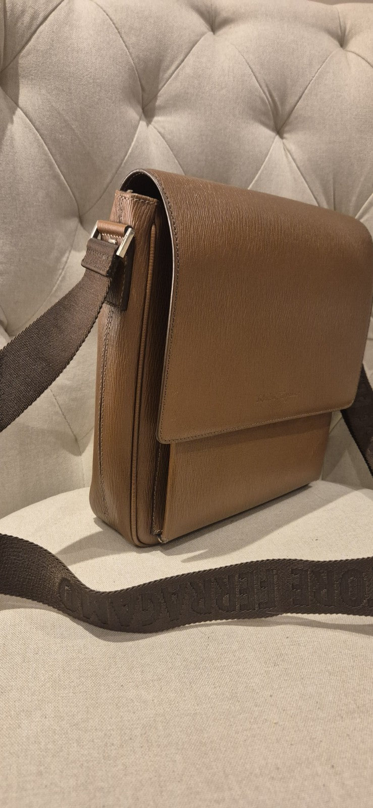 Salvatorre Ferragamo Mens Sling/crossbody Bag Brown Leather