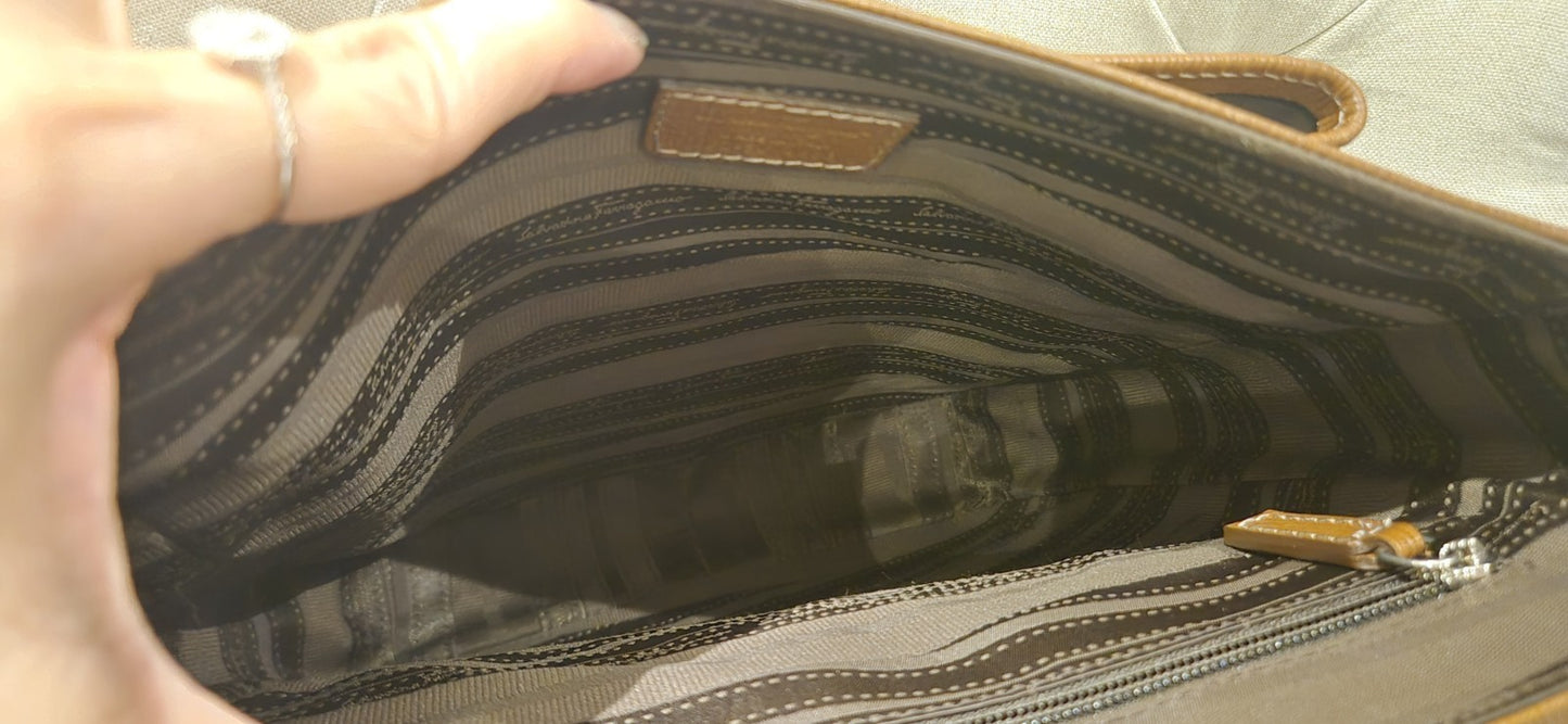 Salvatorre Ferragamo Mens Sling/crossbody Bag Brown Leather