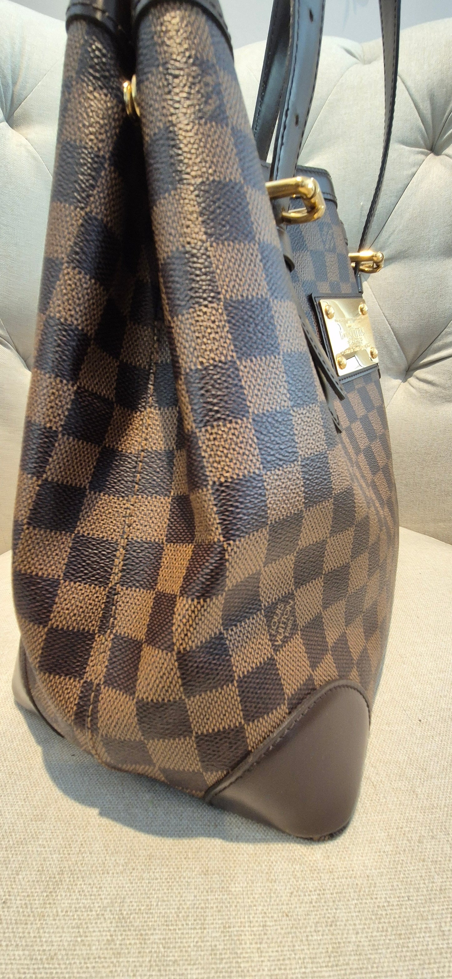 Louis Vuitton Damier Ebene Hampstead MM Tote Bag