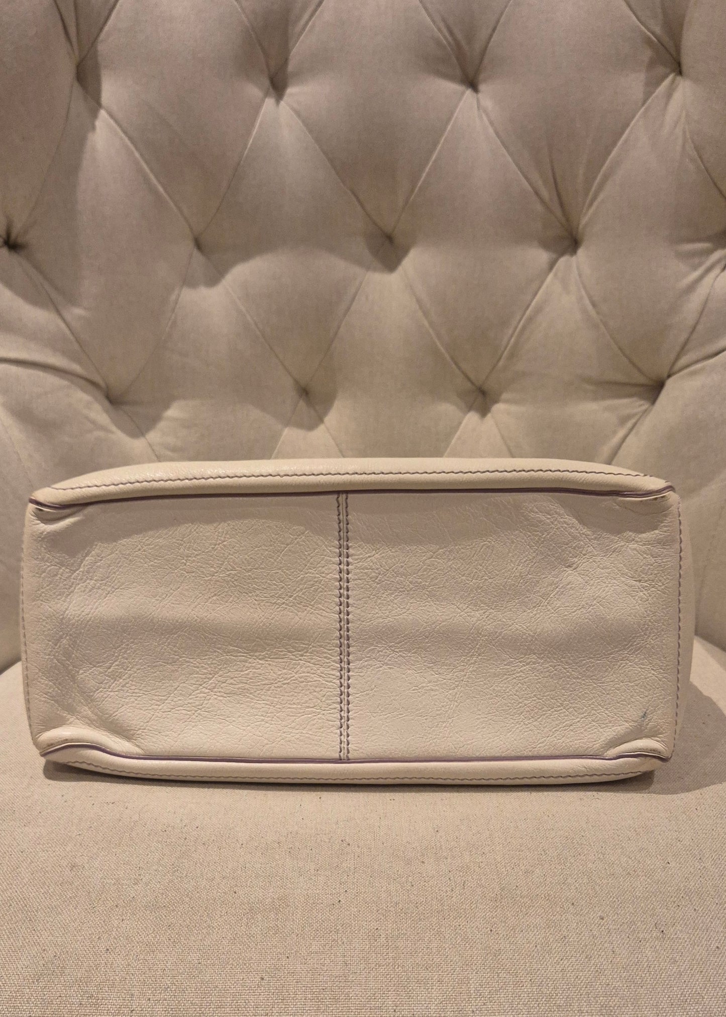 Celine White Leather Boogie Tote