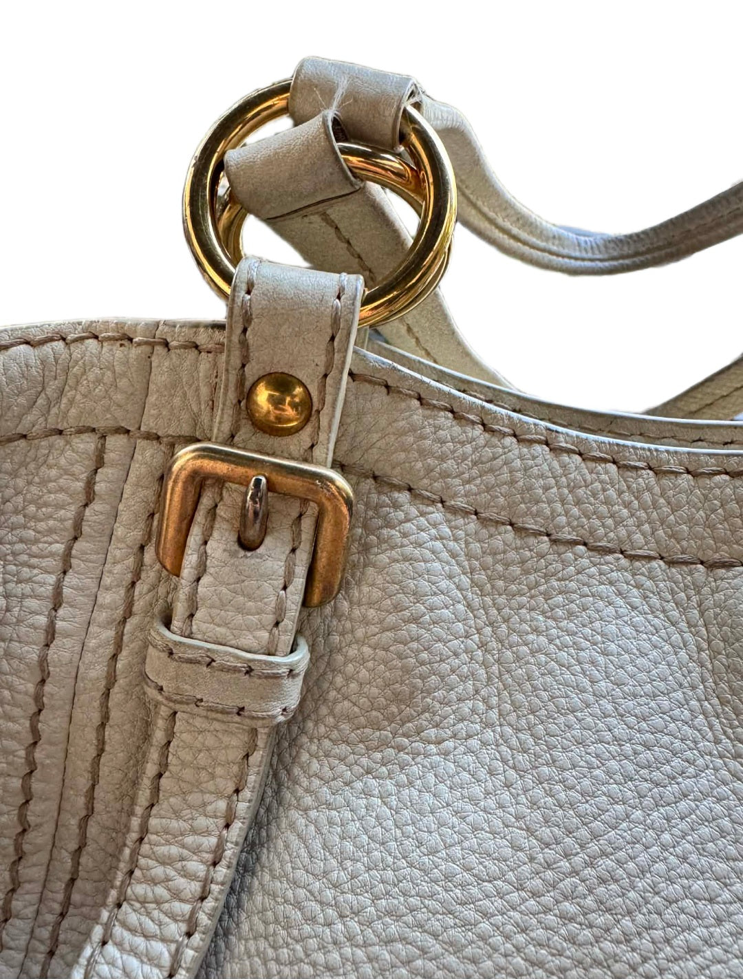 PRADA Vitello Daino Leather Shoulder Tote Bag