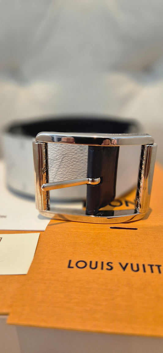 Louis Vuitton Monogram Santur Verso Belt White