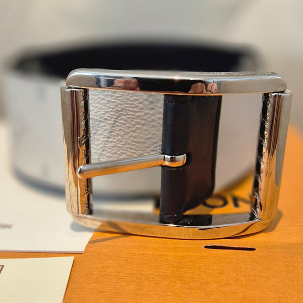 Louis Vuitton Monogram Santur Verso Belt White
