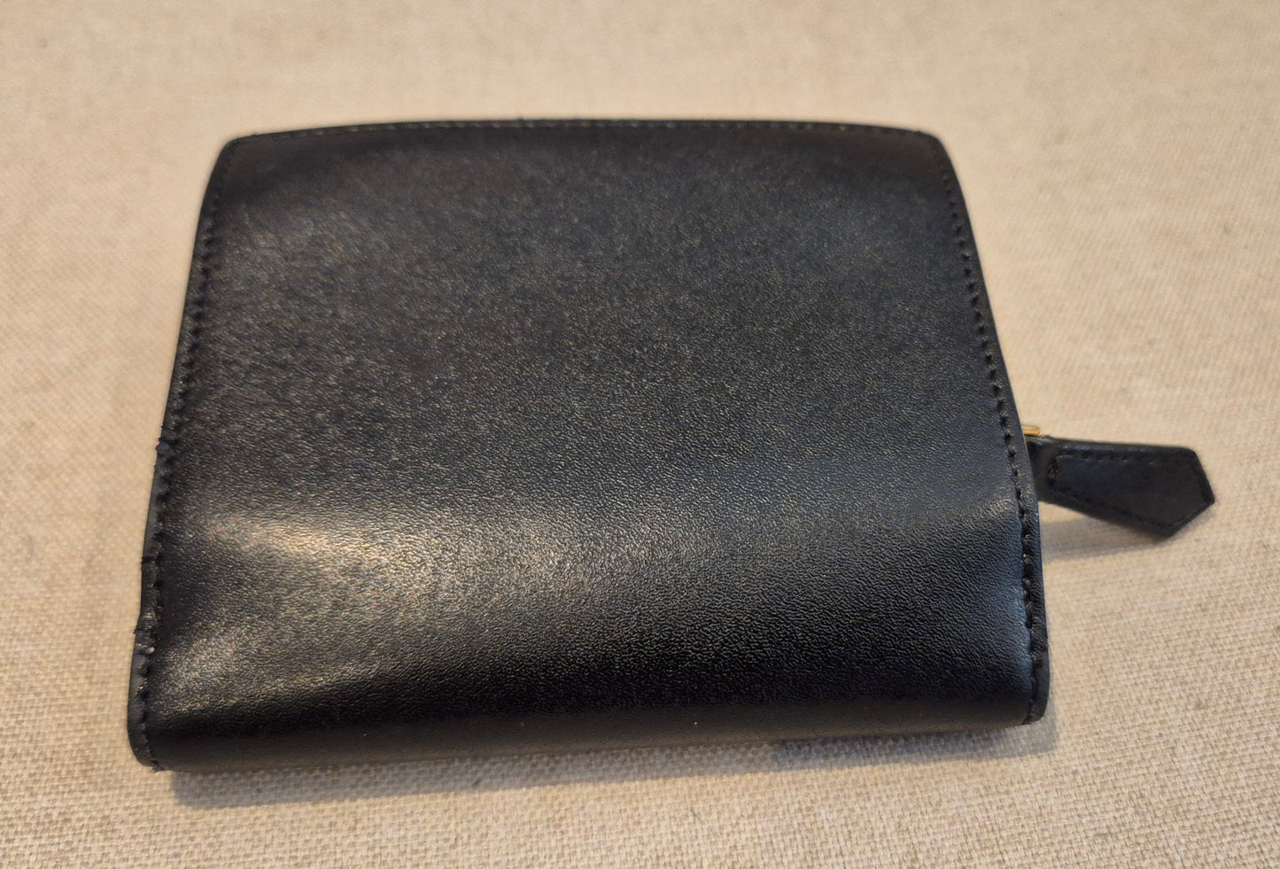 Fendi Black Leather Accordion Stud Wallet Leather