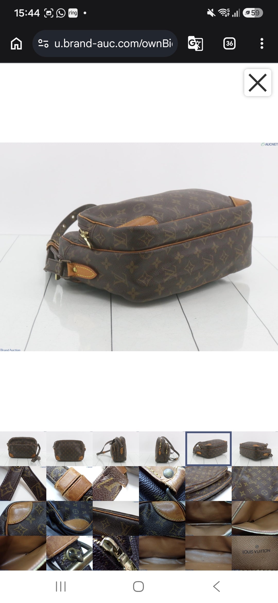 Vintage Louis Vuitton Monogram Nile Crossbody Messenger Bag