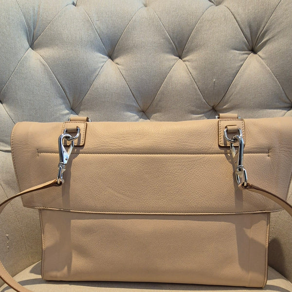 Givenchy Shark Top Handle/Satchel Medium Beige Pebbled Leather Women's Handbag