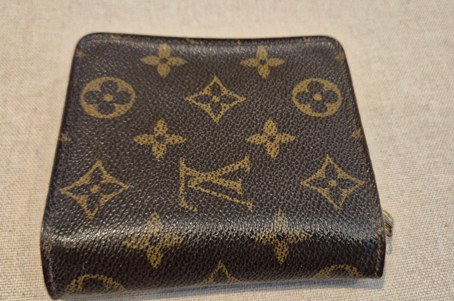 Louis Vuitton Compact Bi-fold Snap Button Monogram Wallet Brown