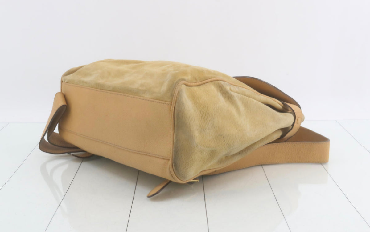 Vintage Gucci Suede Saddle Flap Backpack Rare Tom Ford-era Pre-owned