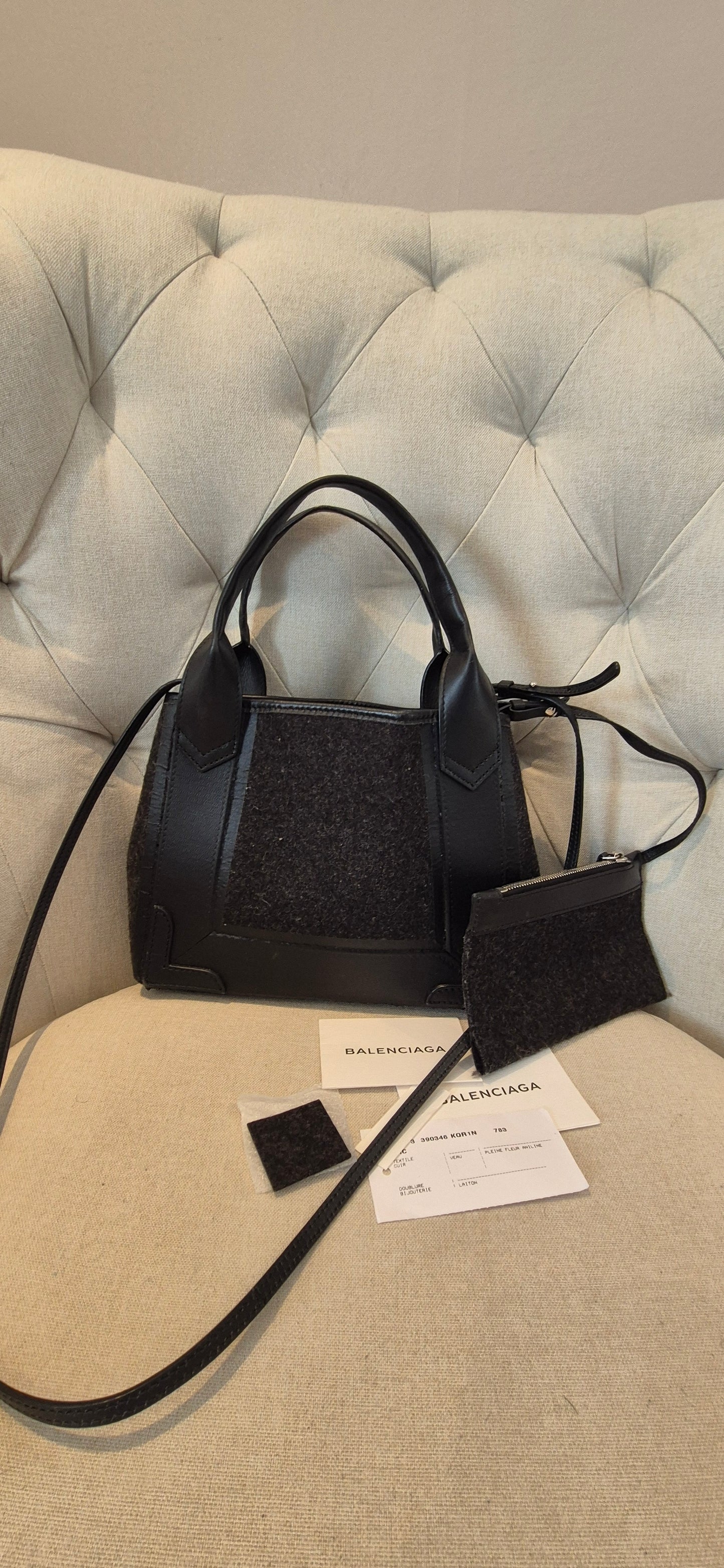 Balenciaga Black Cabas 2 Way with pouch