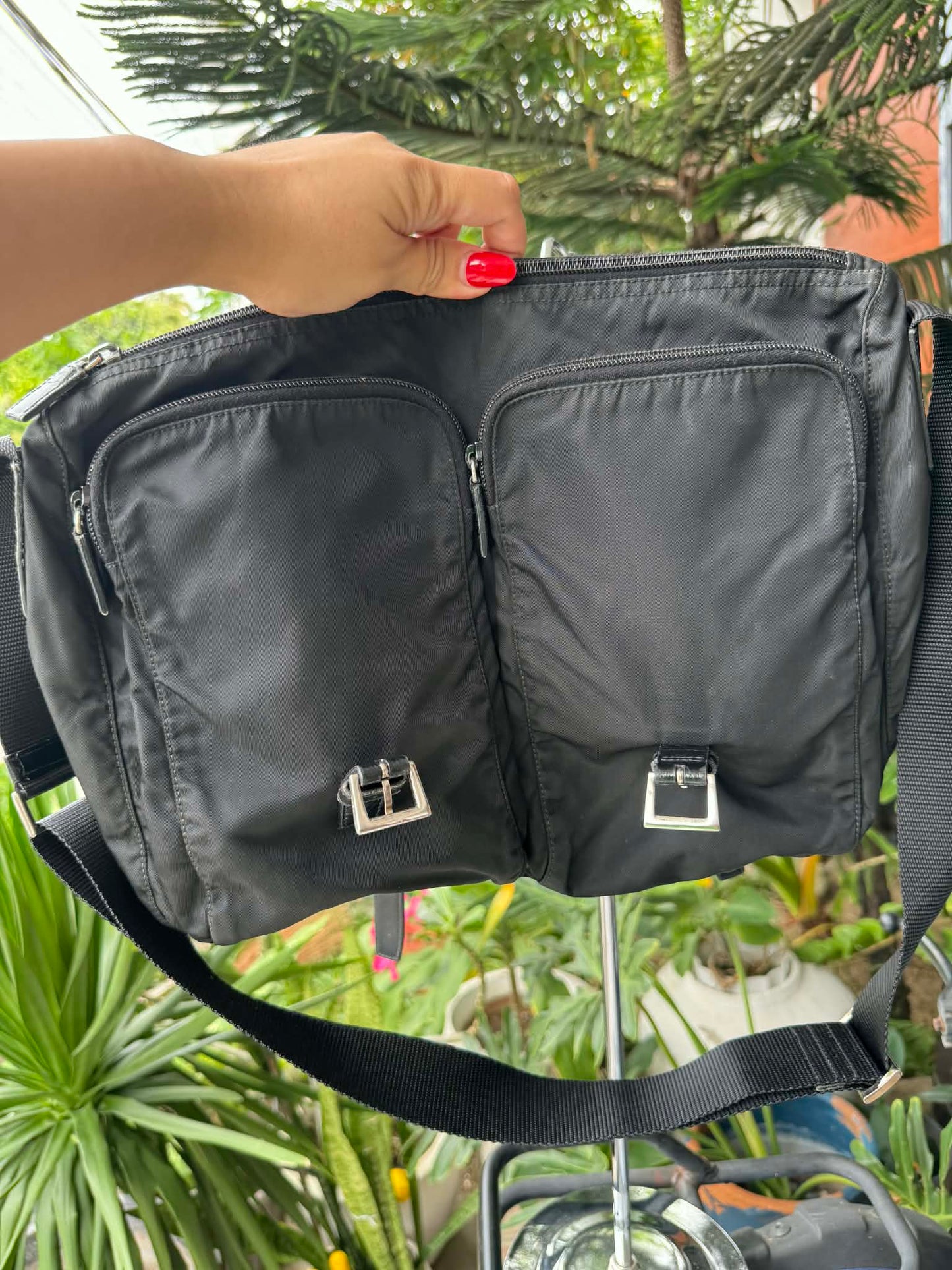 Prada Black Nylon Messenger Bag