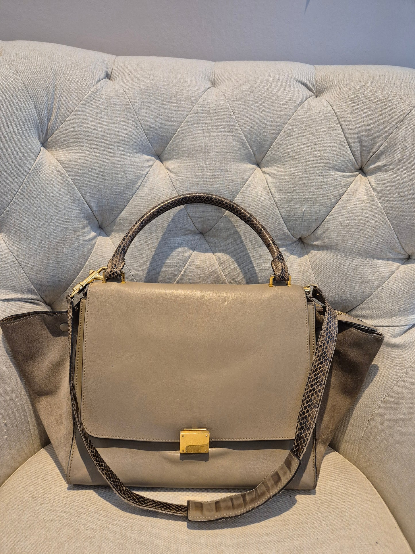 Céline Trapeze Satchel – Limited edition Python Handle and Strap