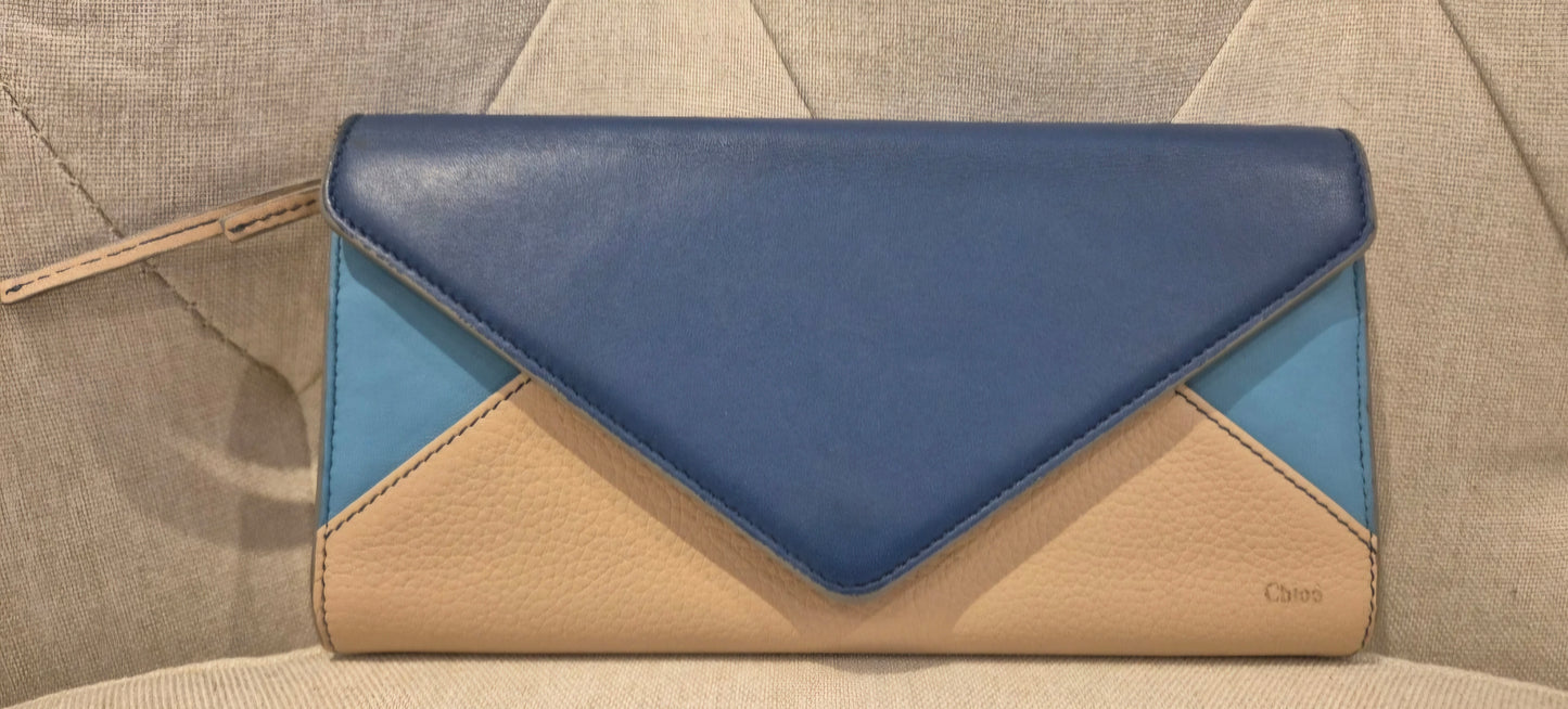 Chloe Wallet Patchwork Leather Bifold Multicolor