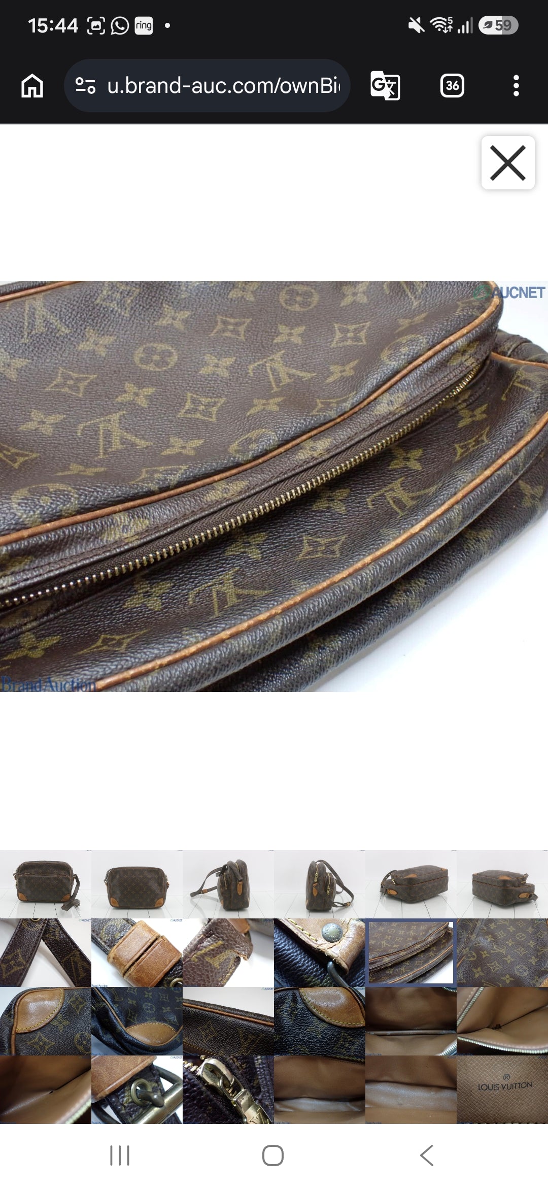 Vintage Louis Vuitton Monogram Nile Crossbody Messenger Bag