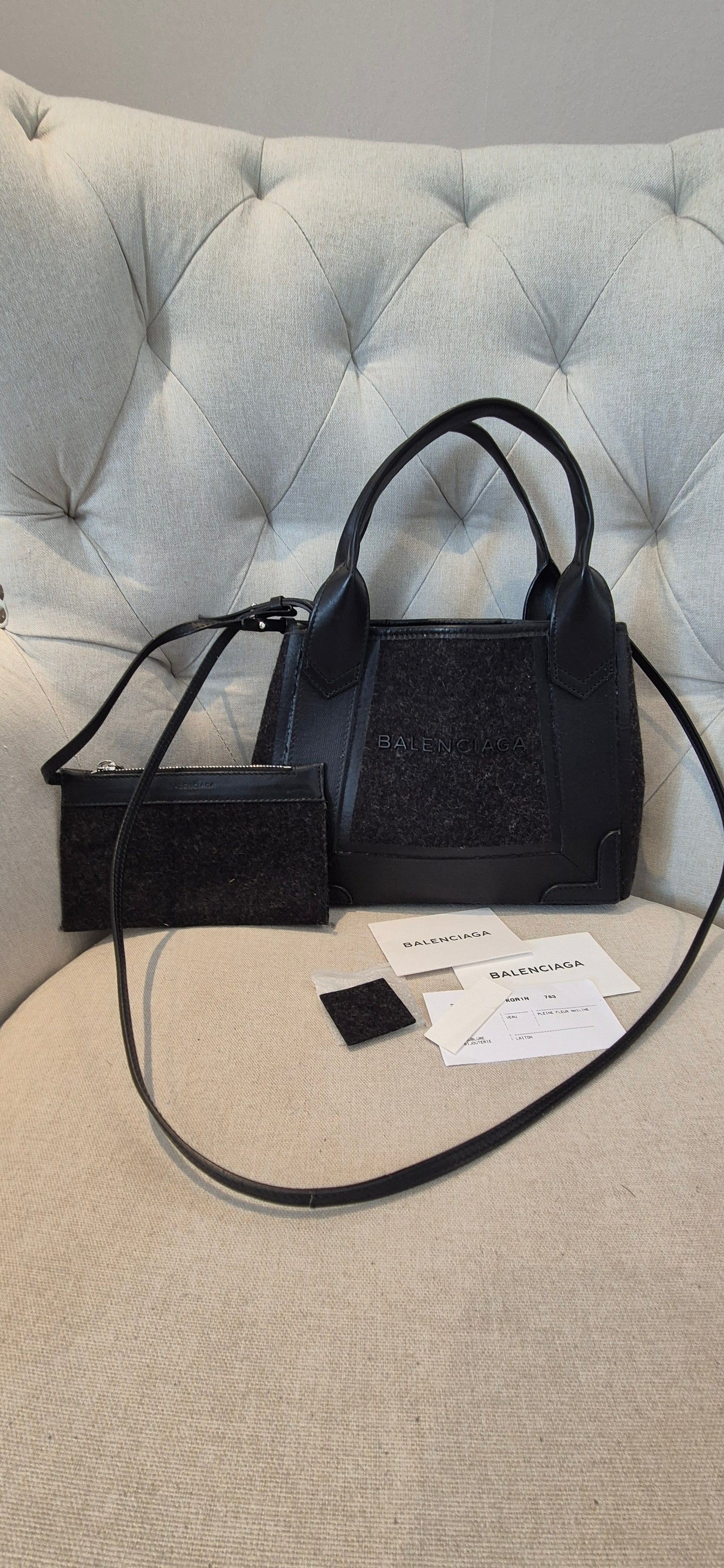 Balenciaga Black Cabas 2 Way with pouch