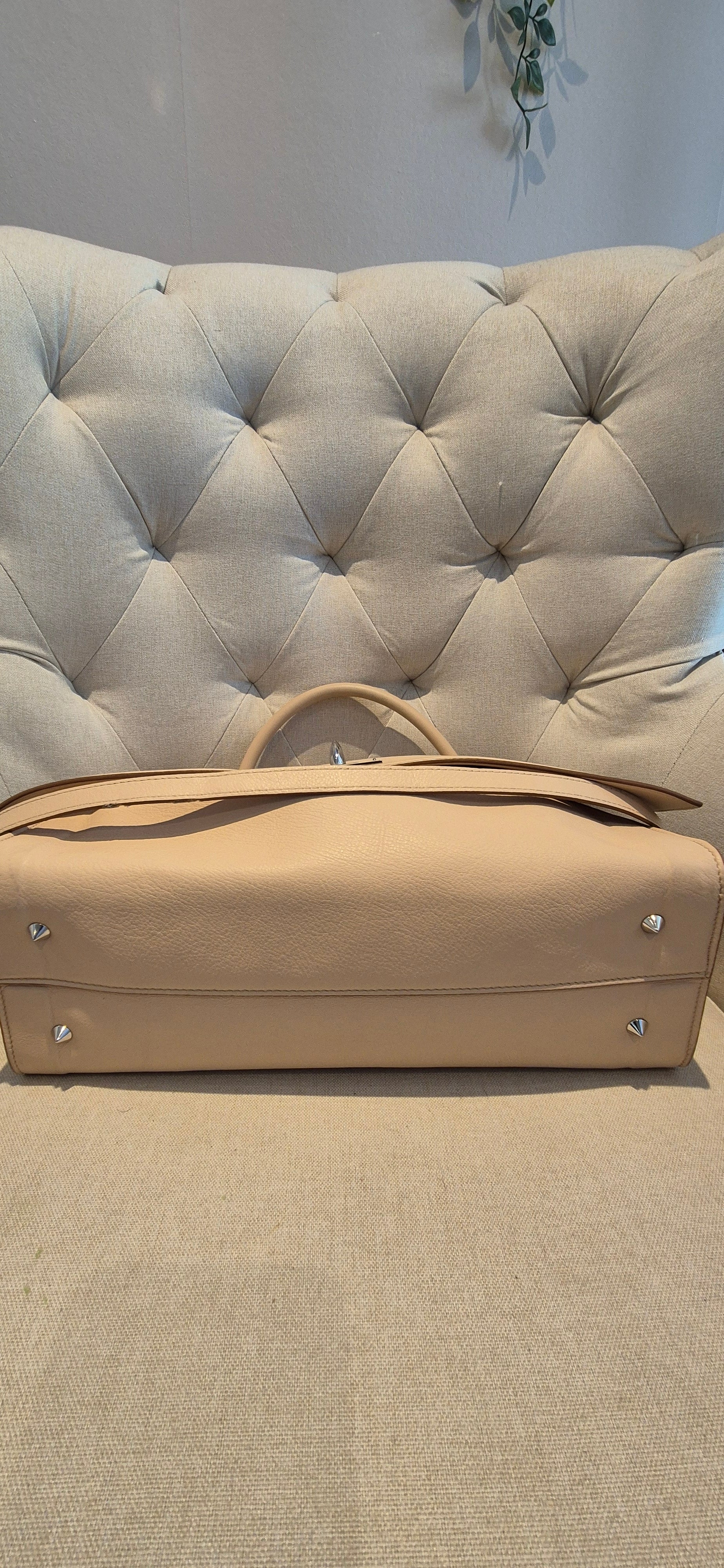 Givenchy Shark Top Handle/Satchel Medium Beige Pebbled Leather Women's Handbag