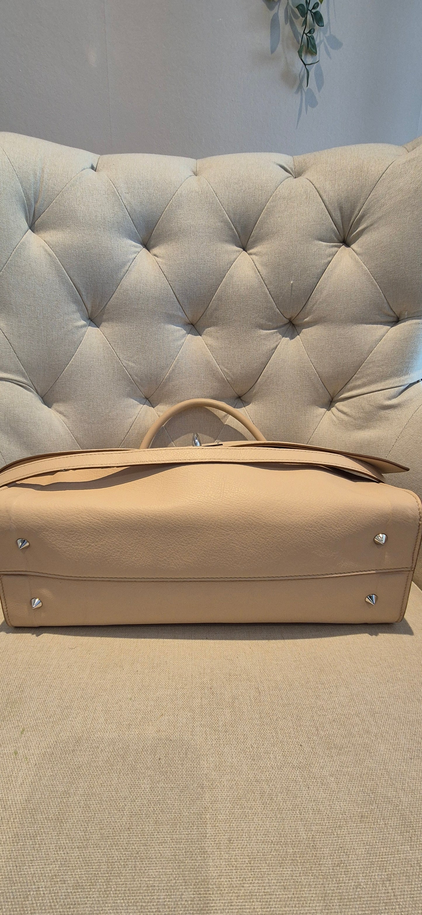 Givenchy Shark Top Handle/Satchel Medium Beige Pebbled Leather Women's Handbag